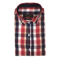 Parkson - Ble03Red - Casual Semi Formal Checks Shirts Premium Blended Cotton WRINKLE FREE