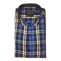 Parkson - Ble04Blue - Casual Semi Formal Checks Shirts Premium Blended Cotton WRINKLE FREE