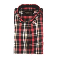 Parkson - Ble04Red - Casual Semi Formal Checks Shirts Premium Blended Cotton WRINKLE FREE