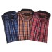 Parkson - Ble07Rust - Casual Semi Formal Checks Shirts Premium Blended Cotton WRINKLE FREE