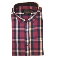 Parkson - Ble08Red - Casual Semi Formal Checks Shirts Premium Blended Cotton WRINKLE FREE