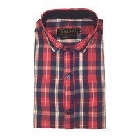 Parkson - Ble10Red - Casual Semi Formal Checks Shirts Premium Blended Cotton WRINKLE FREE