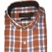 Parkson - Ble11Rust - Casual Semi Formal Checks Shirts Premium Blended Cotton WRINKLE FREE