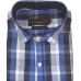 Parkson - Ble12Blue - Casual Semi Formal Checks Shirts Premium Blended Cotton WRINKLE FREE