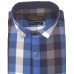 Parkson - Ble13Blue - Casual Semi Formal Checks Shirts Premium Blended Cotton WRINKLE FREE