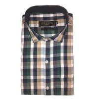 Parkson - Ble15Green - Casual Semi Formal Checks Shirts Premium Blended Cotton WRINKLE FREE