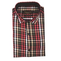 Parkson - Ble18Red - Casual Semi Formal Checks Shirts Premium Blended Cotton WRINKLE FREE