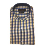 Parkson - Ble22Yellow - Casual Semi Formal Checks Shirts Premium Blended Cotton WRINKLE FREE