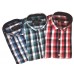 Parkson - Ble23Red - Casual Semi Formal Checks Shirts Premium Blended Cotton WRINKLE FREE