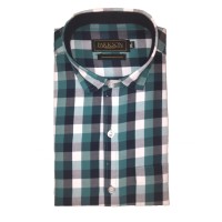 Parkson - Ble23Green - Casual Semi Formal Checks Shirts Premium Blended Cotton WRINKLE FREE