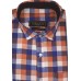 Parkson - Ble24Rust - Casual Semi Formal Checks Shirts Premium Blended Cotton WRINKLE FREE