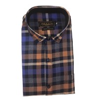 Parkson - Ble25Rust - Casual Semi Formal Checks Shirts Premium Blended Cotton WRINKLE FREE
