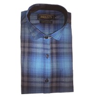 Parkson - Ble27Blue - Casual Semi Formal Checks Shirts Premium Blended Cotton WRINKLE FREE