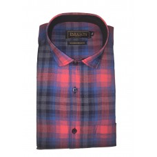 Parkson - Ble27Red - Casual Semi Formal Checks Shirts Premium Blended Cotton WRINKLE FREE