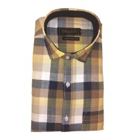 Parkson - Ble29Yellow - Casual Semi Formal Checks Shirts Premium Blended Cotton WRINKLE FREE