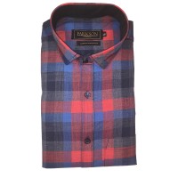 Parkson - Ble30Red - Casual Semi Formal Checks Shirts Premium Blended Cotton WRINKLE FREE