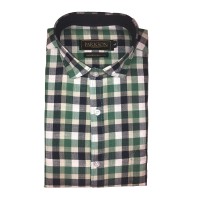 Parkson - Ble32Green - Casual Semi Formal Checks Shirts Premium Blended Cotton WRINKLE FREE