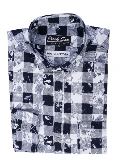 Parkson - COT01Grey Casual Digital Printer Shirts for Fancy Ware 100% Cotton Shirts