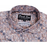 Parkson - COT10Orange Casual Digital Printer Shirts for Fancy Ware 100% Cotton Shirts