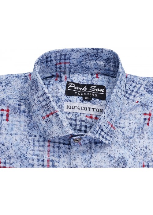 Parkson - COT11Blue Casual Digital Printer Shirts for Fancy Ware 100% Cotton Shirts
