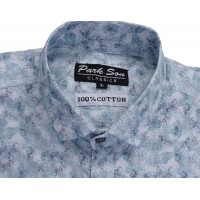 Parkson - COT12Blue Casual Digital Printer Shirts for Fancy Ware 100% Cotton Shirts