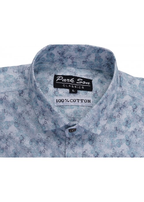 Parkson - COT12Blue Casual Digital Printer Shirts for Fancy Ware 100% Cotton Shirts