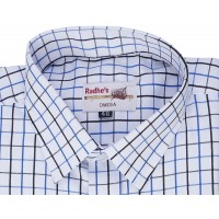 Radhes -OMG111Blue  FORMAL Office Wear Shirts WRINKLE FREE Checks Shirts Everyday Wear
