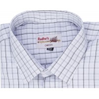 Radhes -OMG70Grey  FORMAL Office Wear Shirts WRINKLE FREE Checks Shirts Everyday Wear