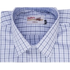Radhes -OMG74Blue  FORMAL Office Wear Shirts WRINKLE FREE Checks Shirts Everyday Wear