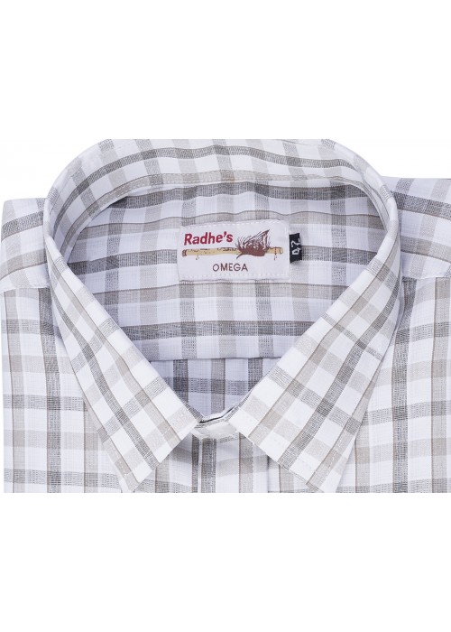 Radhes -SC01Grey  FORMAL Office Wear Shirts WRINKLE FREE Checks Shirts Everyday Wear