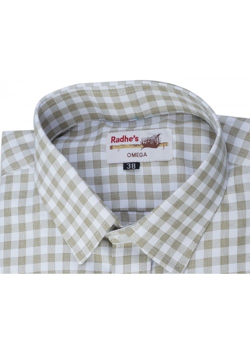 Radhes -SC02Mus  FORMAL Office Wear Shirts WRINKLE FREE Checks Shirts Everyday Wear